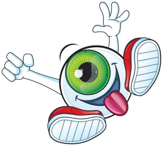 eyez mascot jumping left